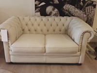 Divano Natuzzi King due posti in pelle bianca