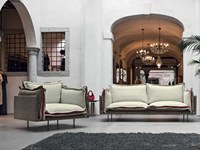 DIVANO MIAMI DESIGN ITALY PELLE E LINO