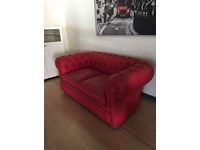 DIVANO PELLE ROSSO