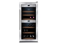 Cantinetta refrigerante Caso modello WineMaster 24 Silver. Cabinetta refrigerante per vino con 2 zone separate di refrigerazione.