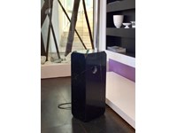 Lampada da terra modello Arco - 375a in piattina di acciaio satinato estensibile e base in marmo nero venato - Esprit Nouveau