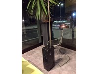 Lampada da terra modello Arco - 375a in piattina di acciaio satinato estensibile e base in marmo nero venato - Esprit Nouveau