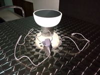 Illuminazione Alma Light,Modello Patio - Lampada da esterno di Design a Led IP 55,policarbonato e Argento,ricaricabile senza Filo