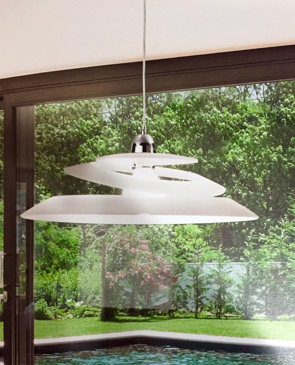Illuminazione fabas luce aragon 3357 42 102 vetro lampade a ... Sospensione moderna vetro bianco e acciaio