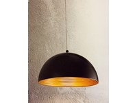 Illuminazione,Lampada a sospensione Fabas Luce Mod. Dingle 3215-40-101 in Metallo colore nero esterno-oro interno -prodotto Design