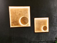 Illuminazione Fabas Luce modello Fano 3421-23-323 in Metallo rivestito in Vera Foglia Oro,Lampade da parete e da soffitto, alimentazione a led