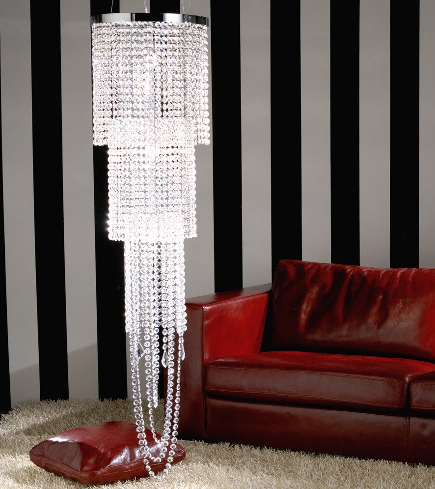 Tripla cascata di cristallo illuminazione a prezzi scontati Produzione lampadari 2017 di cristallo