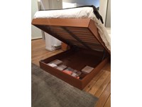 Letto contenitore in legno e testata imbottita sconto Torino