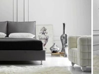 Letto moderno da una piazza e mezza con il contenitore Mottes Mobili