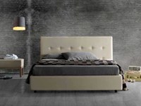 Letto imbottito tessuto con contenitore
