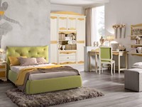 letto da una piazza e mezza con il contenitore rivestimento a scelta