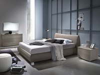 LETTO CONTENITORE IN ECO PELLE FANGO