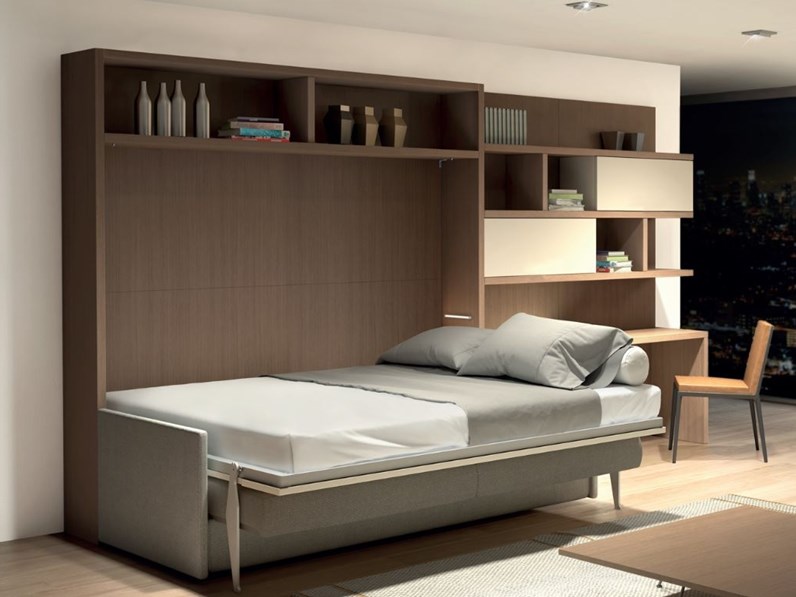 Letto Letto a francese e matrimoniale orizzontale con divano