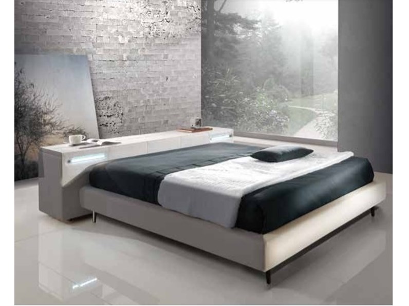 Letto Matrimoniale Con Contenitore Letto Contenitore Doppio E Led Vari Rivestimenti Md Work A Prezzo Scontato