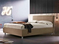 letto matrimoniale moderno imbottito contenitore ecopelle tessuto
