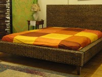 Letto matrimoniale in rattan in stile etnico scontato del -50%