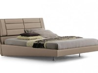 Letto matrimoniale moderno in ecopelle grigio