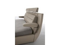 Letto matrimoniale in ecopelle grigia
