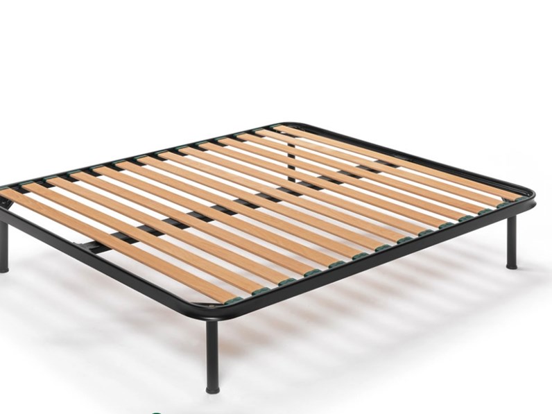 Struttura Letto Matrimoniale Linenspa - Rete In Metallo, 150x200 Cm, Con Spazio Sotto - Foto 12