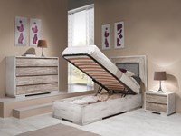 Letto singolo in legno con il contenitore