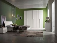 Santa Lucia letto modello Parentesi con testiera imbottita con luce