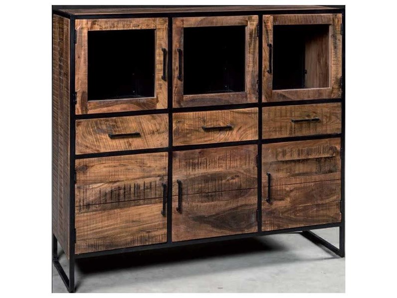 Madia di Outlet etnico in legno Credenza alta industrial chelsea in