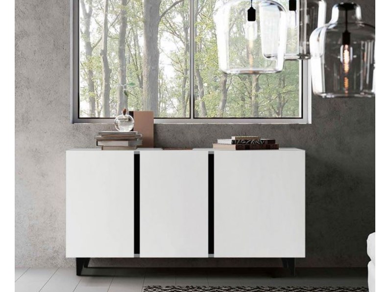 Madia Madia 3 ante 2 cassetti in finitura bianco laccato opaco bl in