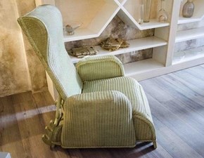  LLOYD LOOM  Poltrona relax intrecciata Lady oscar reclinabile verde