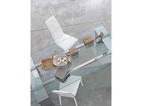Bonaldo sedia Lyu cuoio bianco