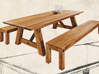 Panca in legno massello di rovere 230 cm sconto -47%