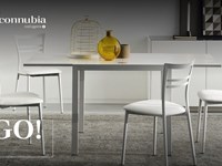 Sedia Connubia modello Go! Sedia con struttura in metallo bianco ottico opaco e sedile in faggio bianco ottico.