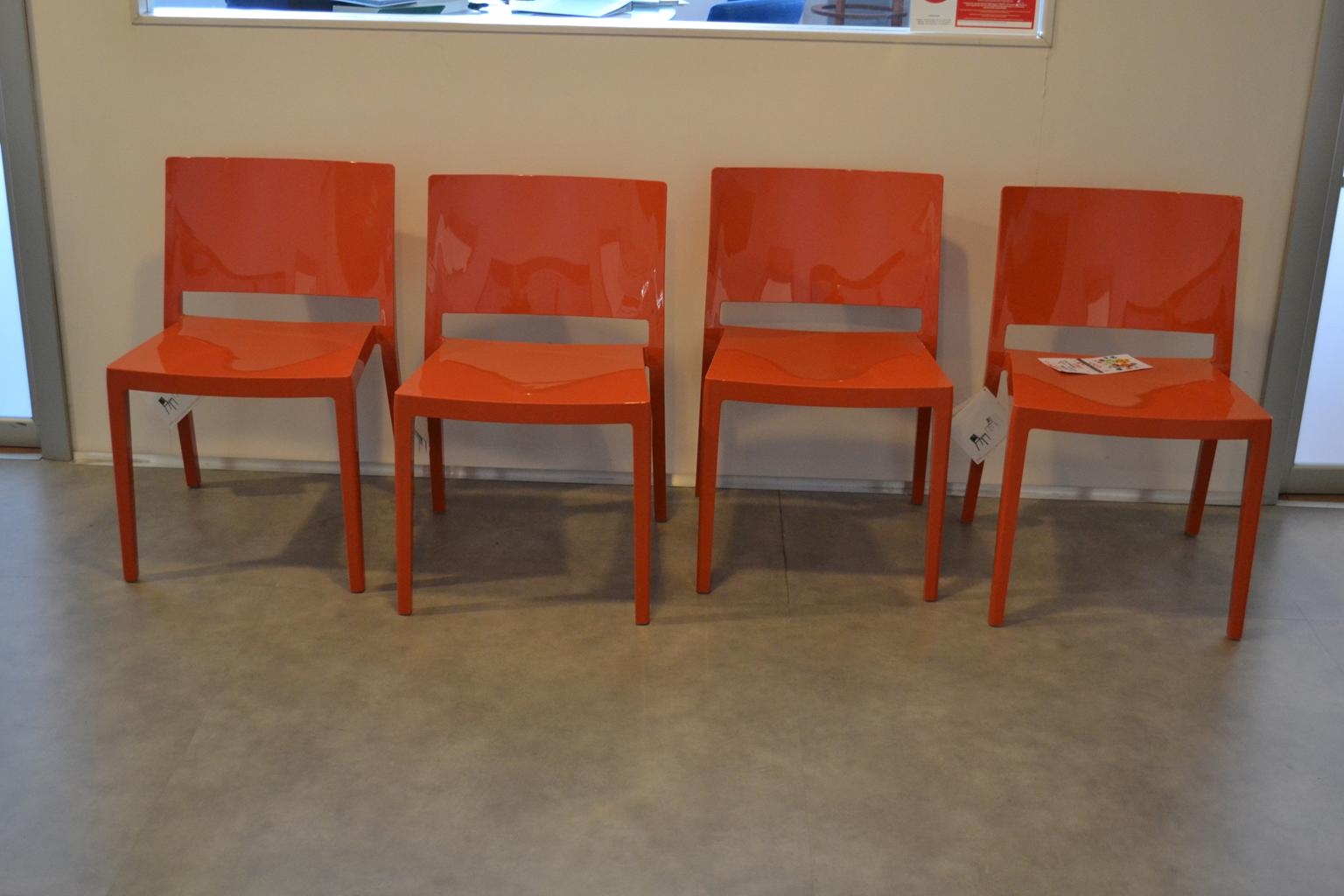 4 Sedie Kartell Lizz arancio Sedie a prezzi scontati