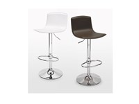 Sgabello Connubia modello Egg. Sgabello con struttura in metallo e sedile in cuoio disponibile in vari colori.