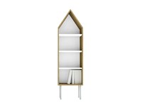 Cabina Valsecchi modello Levante. Cabina a giorno porta oggetti con struttura in impiallacciato frassino naturale disponibile in bianco, azzurro o giallo.