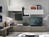 Composizione Tomasella modello A014. Questa composizione aggiungerà un tocco di eleganza e modernità alla parete del soggiorno, grazie alla sua unicità.