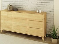credenza 2 ante 3 cassetti legno massello rovere