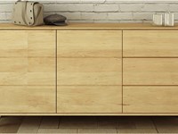 Credenza 2 ante 3 cassetti legno massello rovere
