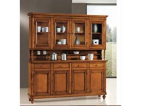 Credenza con vetrina quattro ante in legno