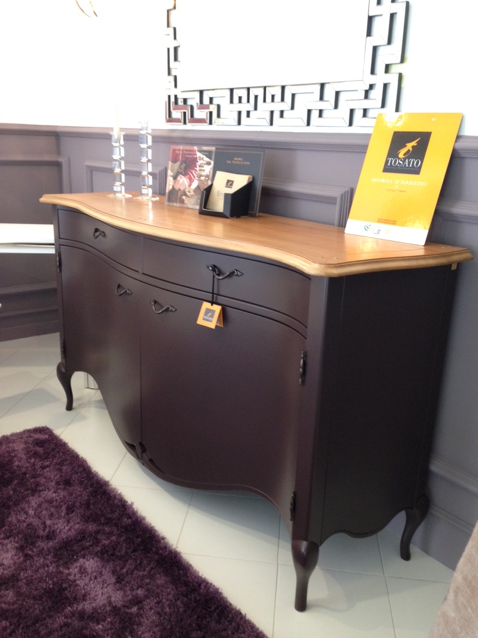 Credenza legno massello art. 23.21 laccato panarea/legno naturale ... Credenza in legno massello