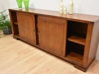 Credenza classica noce con 2 ante scorrevoli e 4 cassetti