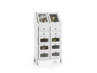 Dispensa in legno colore bianco liscio opaco stile provenzale Mottes Mobili collezione mobili in legno