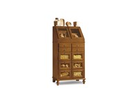 Dispensa in legno con cassettini in finitura bianco o noce.