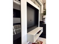 Composizione Feg modello Headline-parete soggiorno Laccato Opaco Bianco e Nero Soggiorno completo di Design.