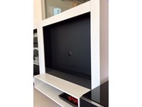 Composizione Feg modello Headline-parete soggiorno Laccato Opaco Bianco e Nero Soggiorno completo di Design.