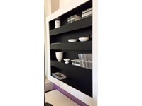 Composizione Feg modello Headline-parete soggiorno Laccato Opaco Bianco e Nero Soggiorno completo di Design.