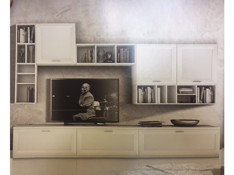 Gierre mobili soggiorno jazz laminato materico pareti attrezzate moderno Mobili a parete