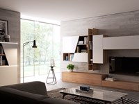 living Giessegi noce, bianco opaco e oro antico