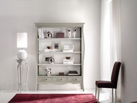Libreria in legno in stile shabbi Chic verniciato bianco