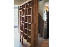 LIBRERIA CONVENIENZA MODULARE IN LEGNO DI NOCE SUAR