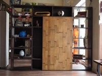 libreria minimale etno con anta scorrevole